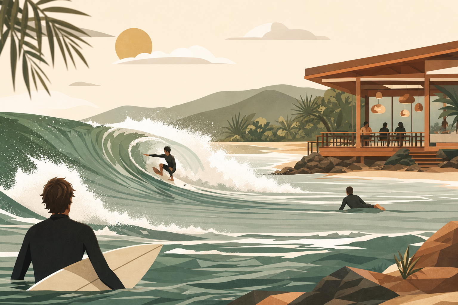 Surfing at Hyuga, Miyazaki